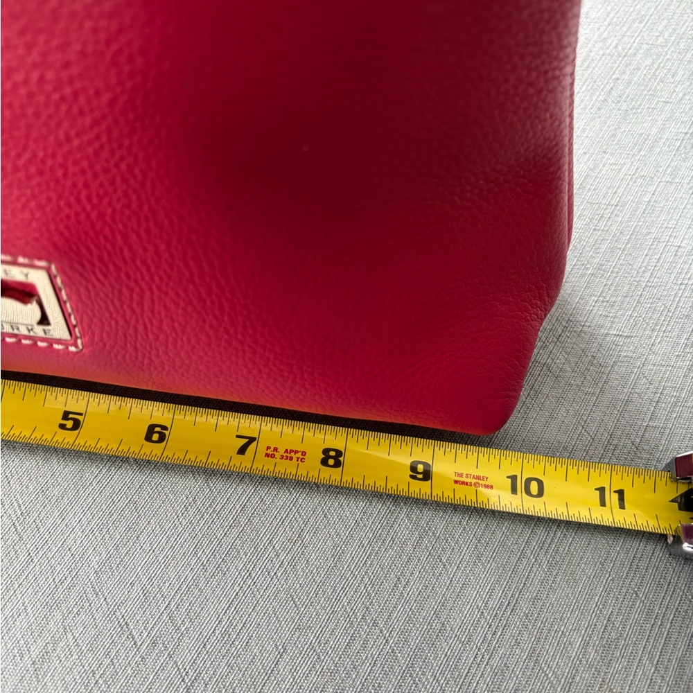 Dooney & Bourke Raspberry Hot Pink Leather Small Crossbody Satchel strap - Picture 14 of 16